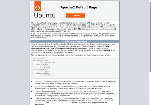 Apache2 Ubuntu Default Page: It works