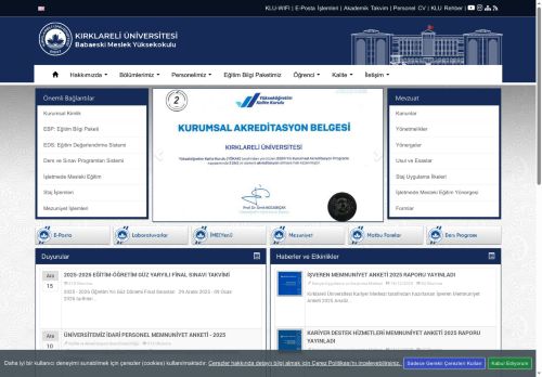 Babaeski Meslek Yüksekokulu - KLU