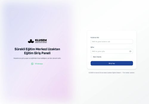 Kırklareli Üniversitesi Uzaktan Eğitim Sistemi