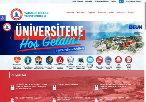 Yabancı Diller Yüksekokulu - Ek Kontenjanla Gelen Öğrencilerin ve Spor Bilimleri için Özel Yetenek…