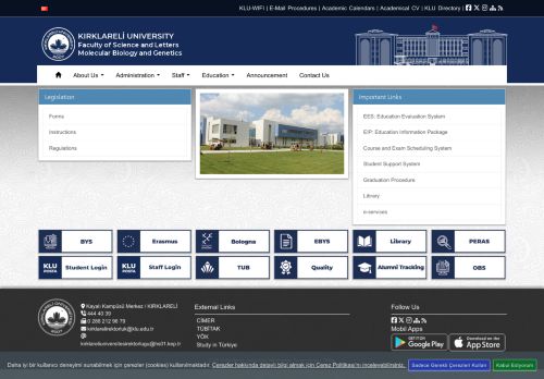 Moleküler Biyoloji ve Genetik - KLU - Fen Edebiyat Fakültesi