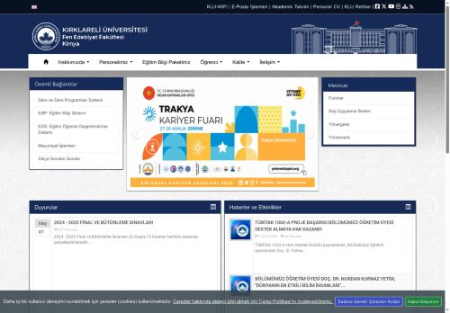 Kimya - KLU - Fen Edebiyat Fakültesi