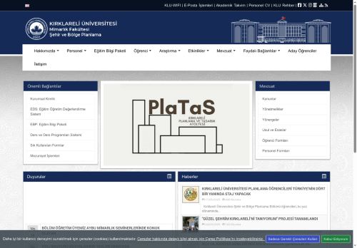 Şehir ve Bölge Planlama - Akademik Kadro - KLU - Mimarlık Fakültesi