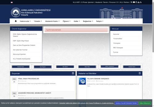 Felsefe - Akademik Kadro - KLU - Fen Edebiyat Fakültesi