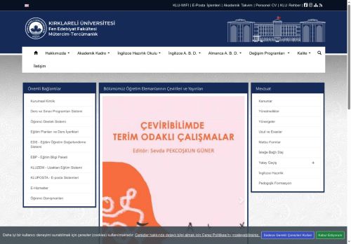 Mütercim-Tercümanlık - Mazeret Ara Sınav Programı - KLU - Fen Edebiyat Fakültesi