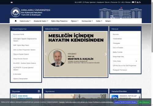 Türk Dili ve Edebiyatı - Akademik Kadro - KLU - Fen Edebiyat Fakültesi
