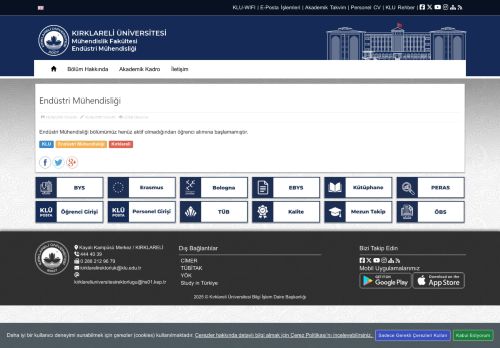 Endüstri Mühendisliği - KLU - Mühendislik Fakültesi