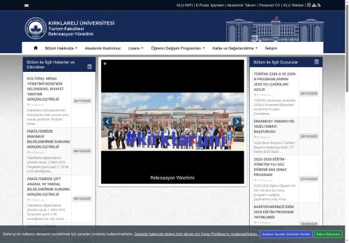 Rekreasyon Yönetimi - KLU - Turizm Fakültesi