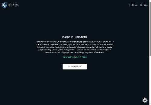 Başvuru Sistemi - Marmara Üniversitesi