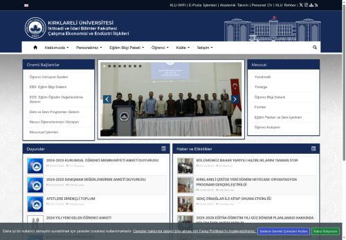 Çalışma Ekonomisi ve Endüstri İlişkileri - Akademik Kadro - KLU - İktisadi ve İdari Bilimler Fakültesi