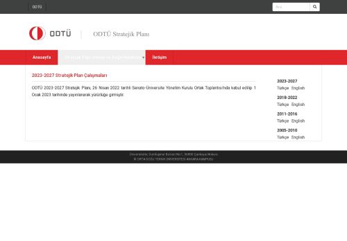 ODTÜ Stratejik Planı