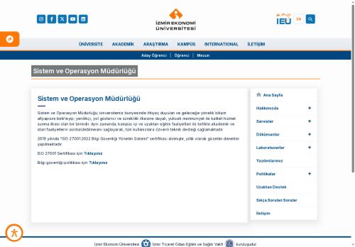 Systems and Operations Department | İzmir University of Economics - VPN