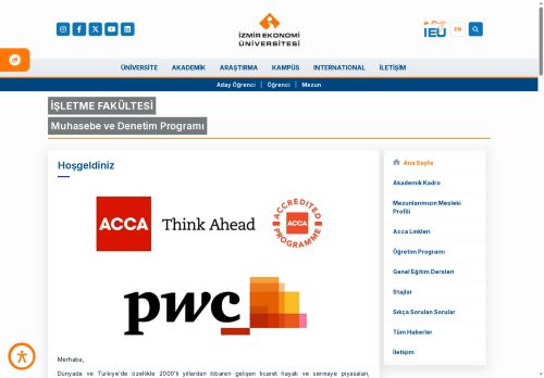 Accounting and Auditing Program | İzmir University of Economics - Curriculum