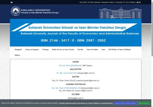 İktisadi ve İdari Bilimler Fakültesi Dergisi - KLU
