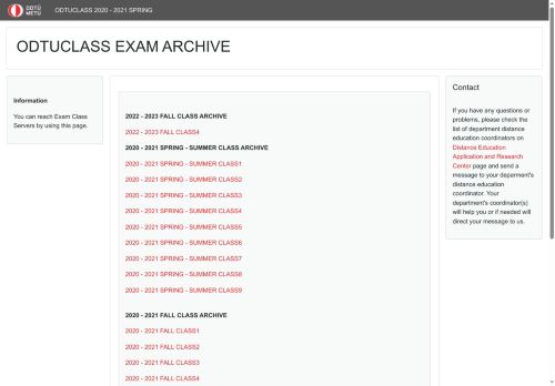 ODTUCLASS EXAM ARCHIVE