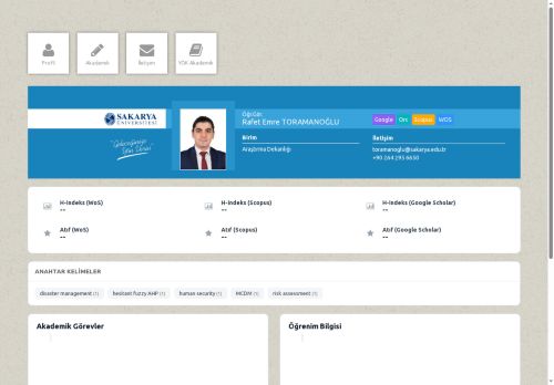 Öğr.Gör. Rafet Emre TORAMANOĞLU