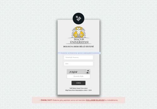 SELÇUK ÜNİVERSİTESİ BOLOGNA BİLGİ SİSTEMİ