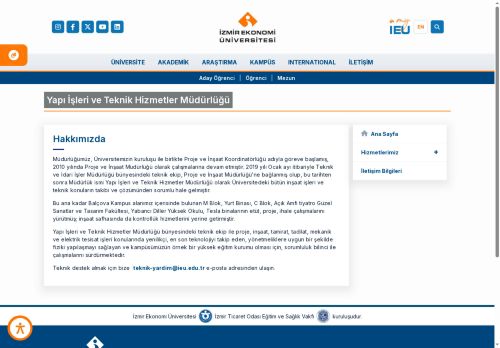 Yapı İşleri ve Teknik Hizmetler Müdürlüğü | İzmir Ekonomi Üniversitesi