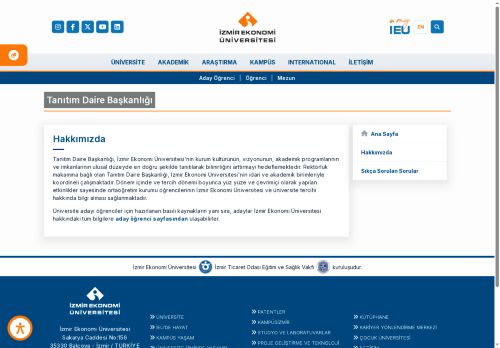 Tanıtım Daire Başkanlığı | İzmir Ekonomi Üniversitesi