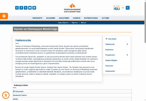 Yazılım ve Otomasyon Müdürlüğü | İzmir Ekonomi Üniversitesi