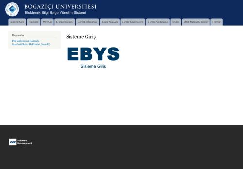 Sisteme Giriş | Elektronik Bilgi Belge Yönetim Sistemi