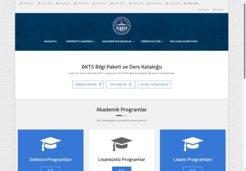 BOLOGNA | AKTS Bilgi Paketi ve Ders Kataloğu