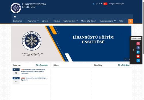 Anasayfa | LİSANSÜSTÜ EĞİTİM ENSTİTÜSÜ