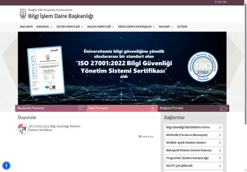 Muğla Sıtkı Koçman Üniversitesi - Bilgi İşlem Daire Başkanlığı