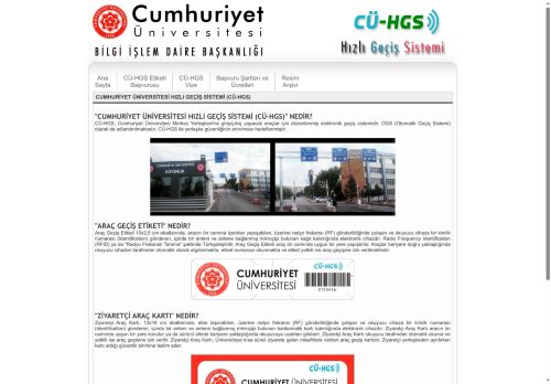 Cumhuriyet University Rapid Transition System Support Pages - Cumhuriyet Üniversitesi Hızlı Geçiş Sistemi (CÜ-HGS) Destek Sayfaları