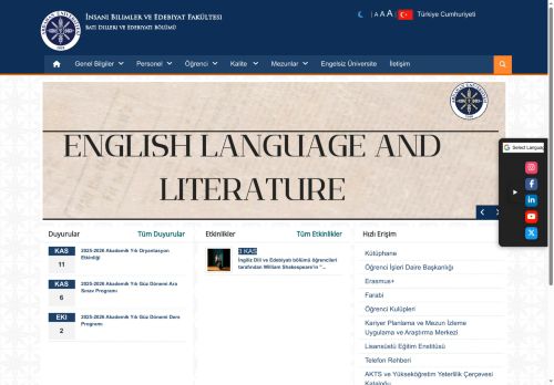 Anasayfa | Batı Dilleri ve Edebiyatı Bölümü