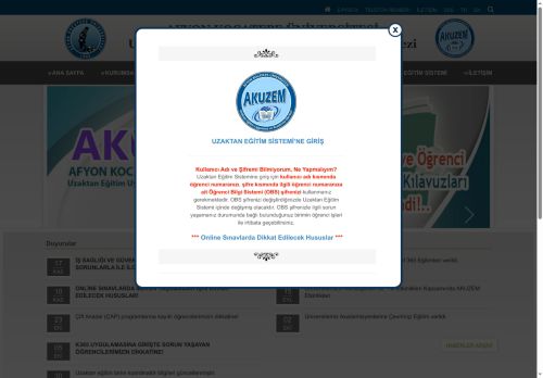 Uzaktan Eğitim Uygulama ve Araştırma Merkezi | AKUZEM