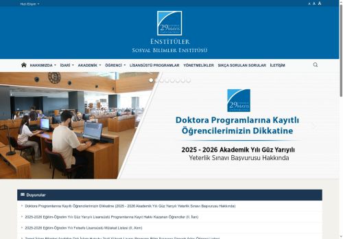 Sosyal Bilimler Enstitüsü - İstanbul 29 Mayıs Üniversitesi