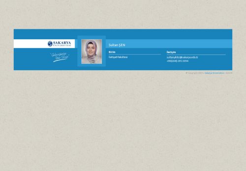 Sakarya Üniversitesi | Sultan ŞEN