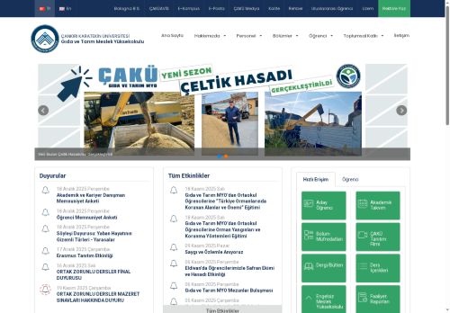 Çankırı Karatekin Üniversitesi - Gıda ve Tarım Meslek Yüksekokulu