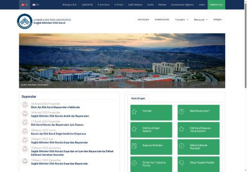 Çankırı Karatekin Üniversitesi - Sağlık Bilimleri Etik Kurul