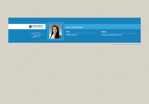 Sakarya Üniversitesi | Sevim KAHRAMAN