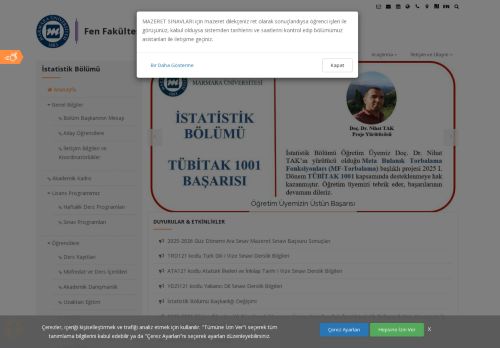 Marmara Üniversitesi - İstatistik Bölümü - Fen Fakültesi