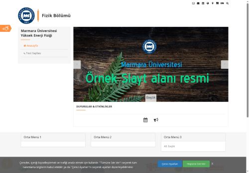 Marmara Üniversitesi - Marmara Üniversitesi Yüksek Enerji Fiziği - Fizik Bölümü