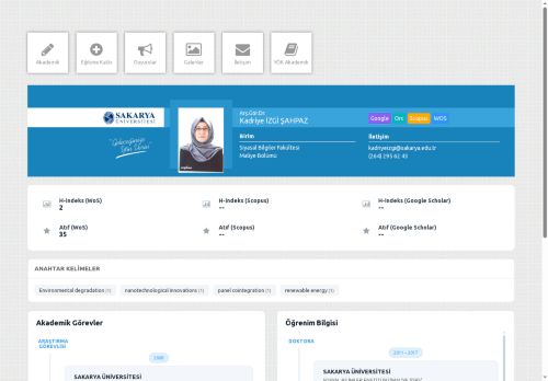 Arş.Gör.Dr. Kadriye İZGİ ŞAHPAZ