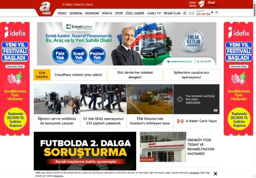 Haberler, Son Dakika Haberleri, A Haber Canlı Yayın - A Haber