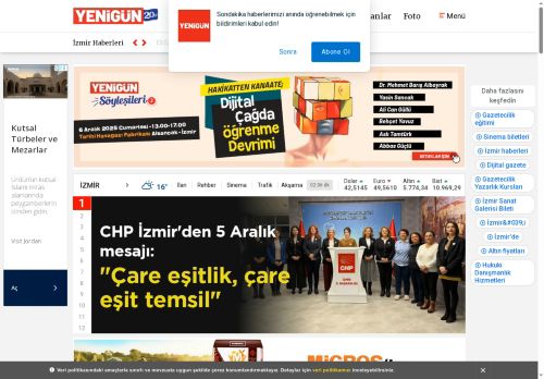 İzmir'den Haber Varsa, Önce Bizde Var - Yenigün Gazetesi
