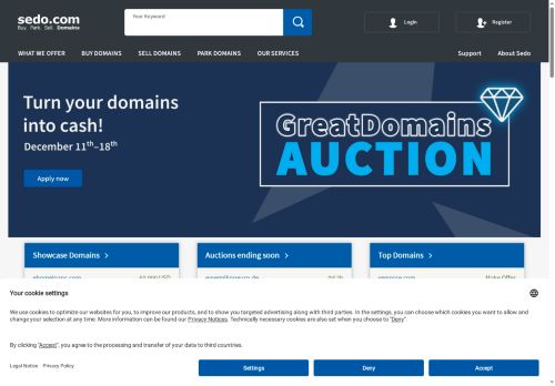 World's leading Domain marketplace - Buy. Park. Sell. Domains | Sedo