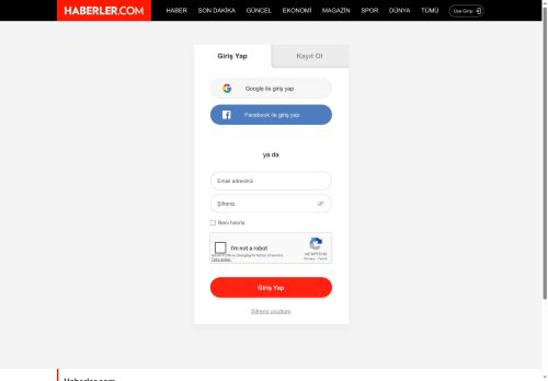 Haberler.com Üye Girişi