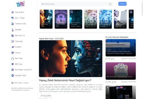 TÜBİTAK Bilim Genç | Güncel Bilim ve Teknoloji Haberleri, Popüler Bilim Yazıları, Deneyler, Etkinlikler, Projeler, Kodlama | Popüler Bilimin Dijital Adresi