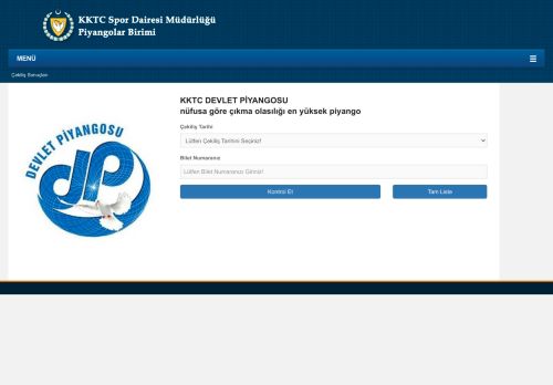 Çekiliş Sonuçları | KKTC SPOR DAİRESİ MÜDÜRLÜĞÜ PİYANGOLAR BİRİMİ