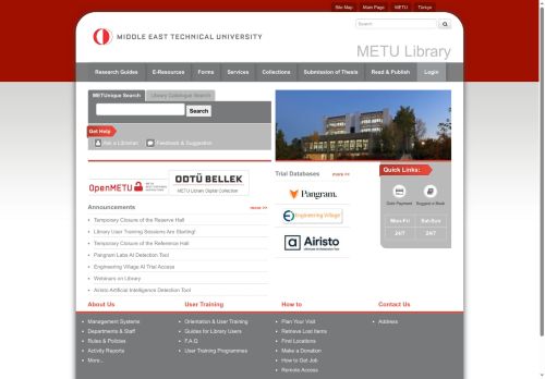 METU Library | Good libraries make us great!
