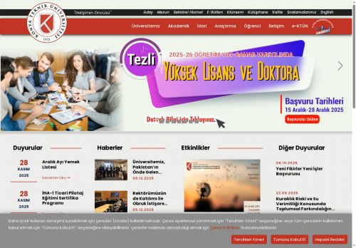 Konya Teknik Üniversitesi | Gelişimin Öncüsü - KTÜN