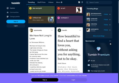 Trending topics on Tumblr