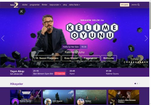 Diziler, Programlar, Yarışmalar, Filmler, Canlı Yayın - teve2