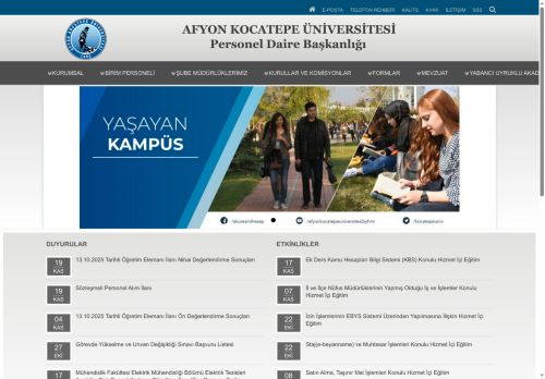 Personel Daire Başkanlığı | AKÜ